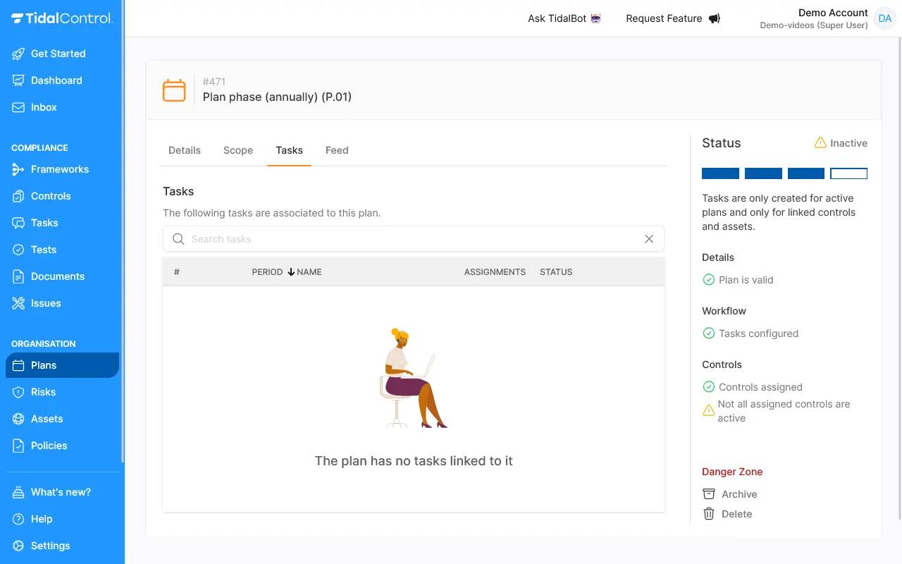 Clicking on a plan by tasks